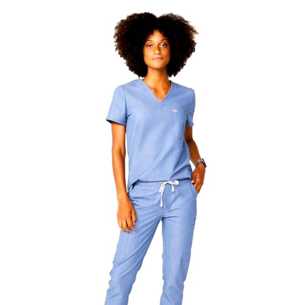 Figs Heather Indigo Catarina Scrub Top